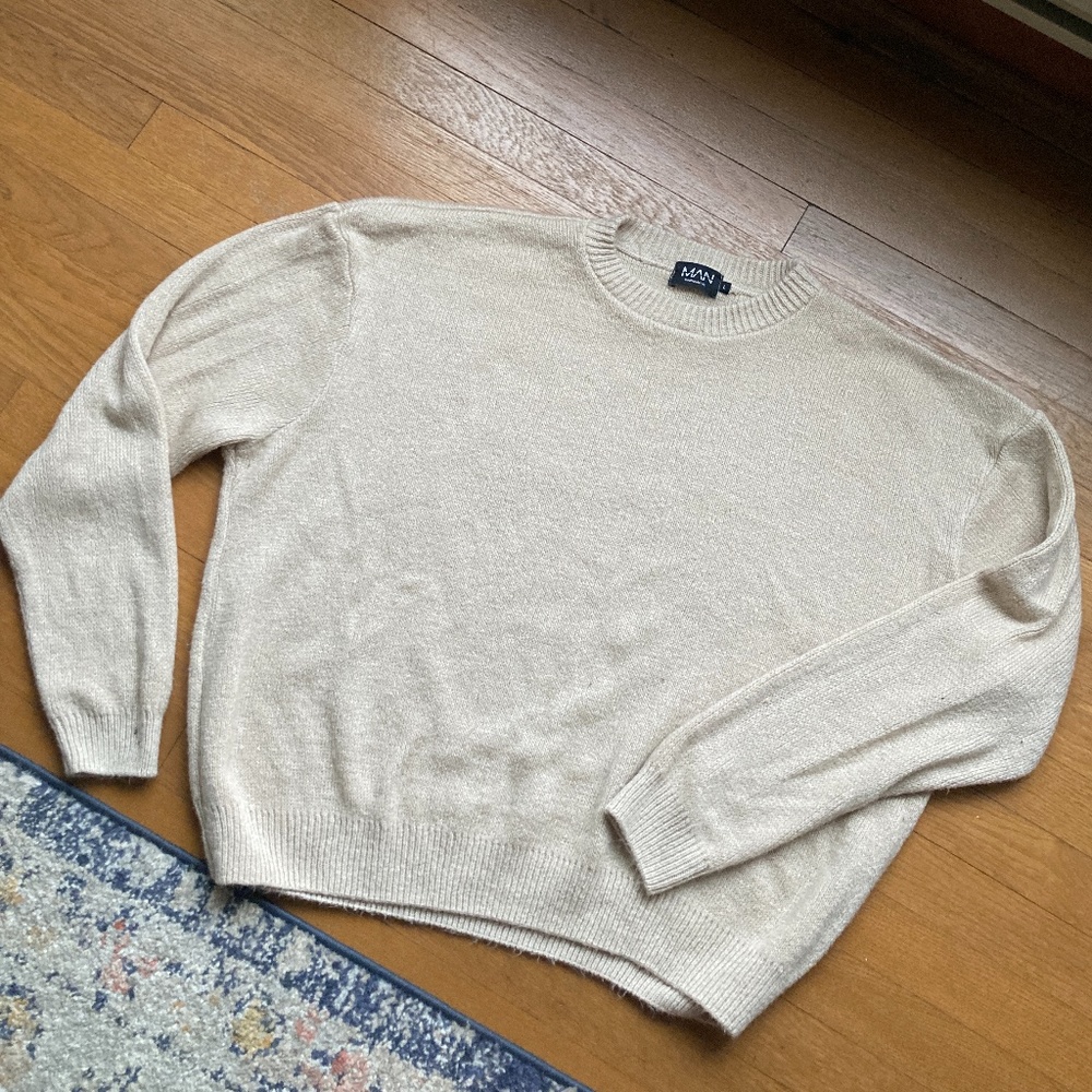 Boohoo Man Sweater Cream